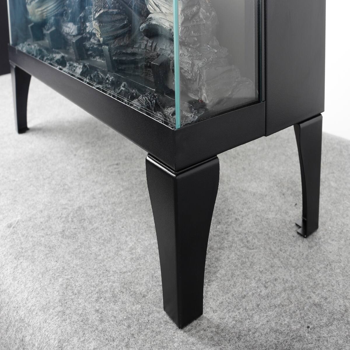 Alt View 7. Loheer - Loheer 24 inch electric fireplace Three Sided Glass Freestanding Heater Antique Black - Antique Black.