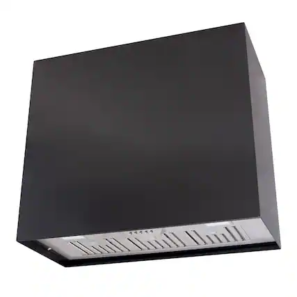 Front. Akicon - Akicon 36 inch Ducted 600-CFM Jet Black Wall-Mounted Range Hood with Charcoal Filter - Black.