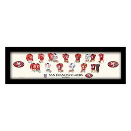 Sporticulture - San Francisco 49ers 12" x 36" Team Uniform Heritage Framed Wall Art - Multicolor