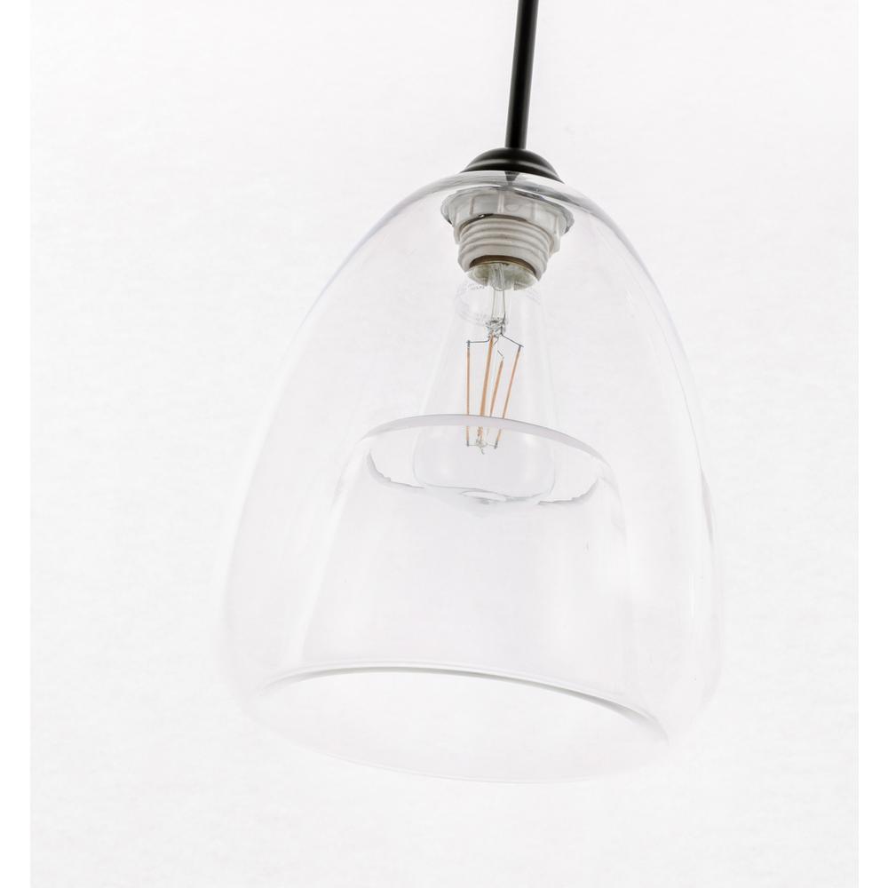 Alt View 2. Living District - Kason 1 light Black and Clear glass pendant - Black And Clear Glass.