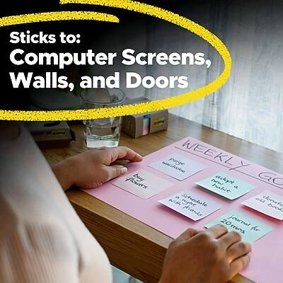 Sticks to: Computer Screens, Walls, and Doors

WEEKLY GOALS

- Proofread writing
- Make a to-do list
- Schedule with friends
- Personal goals
- Donate blood
- 20 minutes for journaling