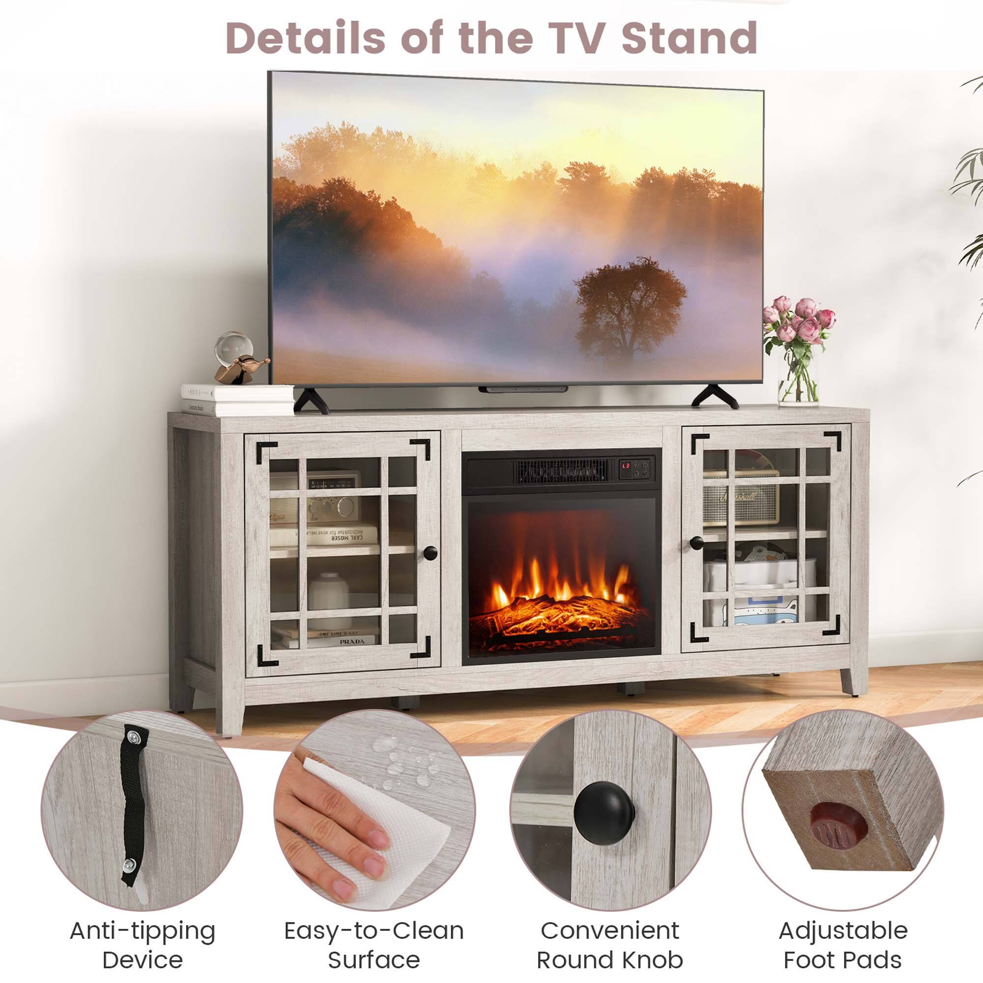 Details of the TV Stand

- Anti-tipping Device
- Easy-to-Clean Surface
- Convenient Round Knob
- Adjustable Foot Pads