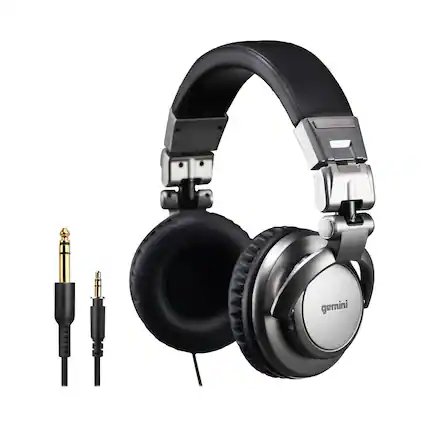 Front. Gemini - Over-the-Ear Professional DJ Headphones DJX-500 - Silver.
