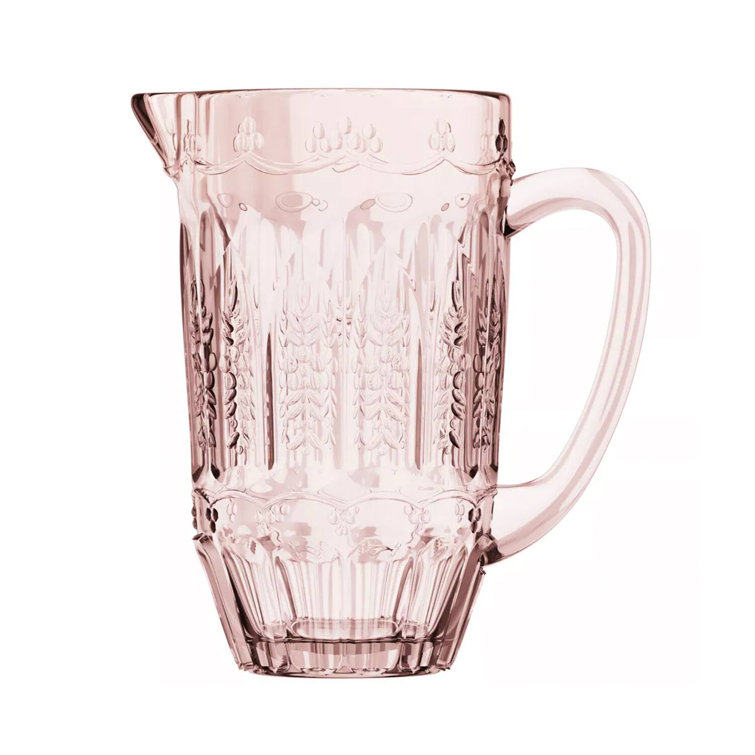Front. Jay Import - Vintage Pink Glass Pitcher 43.9 OZ. - Pink.