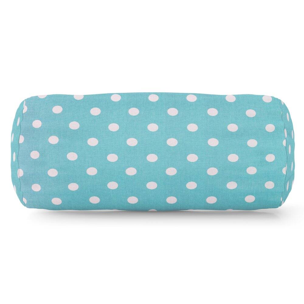 Majestic Home - Bolster Pillow Polka Dot (Small) Aquamarine - Blue