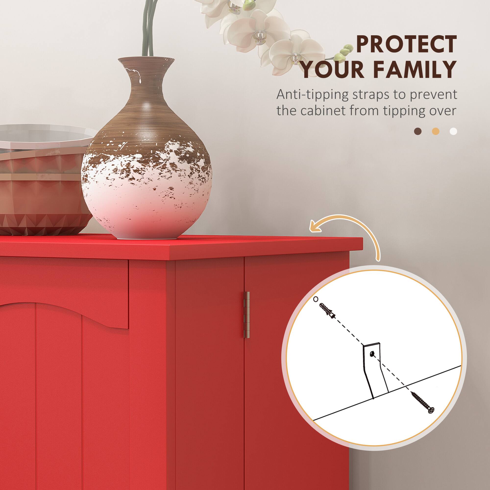 PROTECT YOUR FAMILY
Anti-tipping straps to prevent the cabinet from tipping over