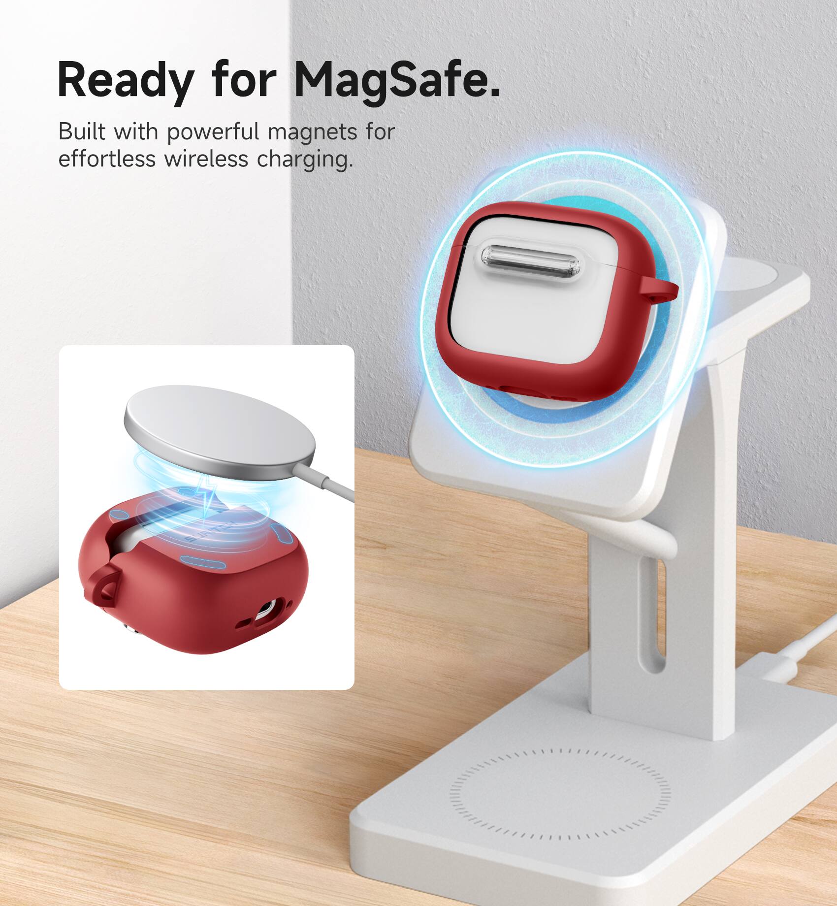 Ready for MagSafe.  
Built with powerful magnets for effortless wireless charging.