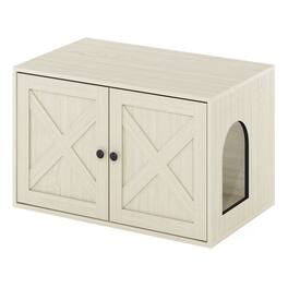 Furinno - Peli Farmhouse Cat Litter Box Enclosure - White Wash