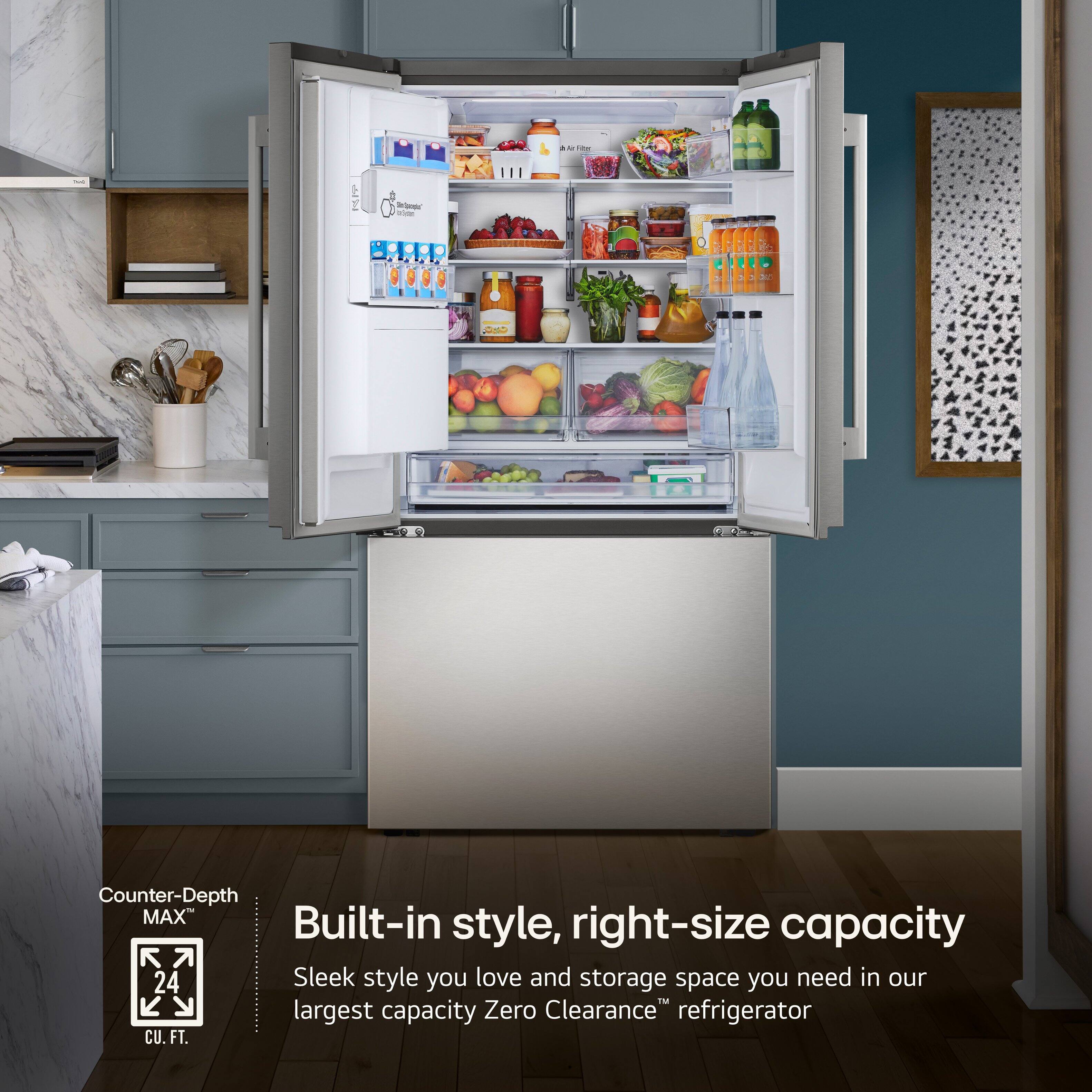 Counter-Depth MAX™  
24 CU. FT.  

Built-in style, right-size capacity  
Sleek style you love and storage space you need in our largest capacity Zero Clearance™ refrigerator