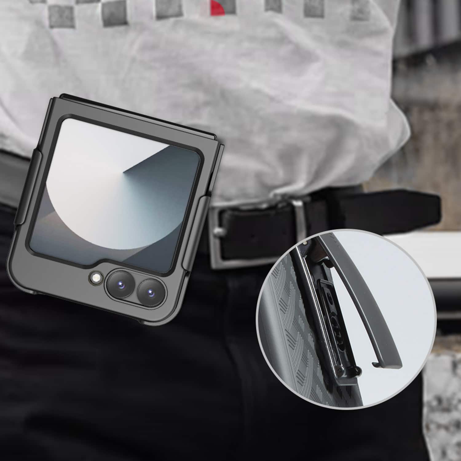 Alt View 14. SaharaCase - Venture Series Case with Belt Clip for Samsung Galaxy Z Flip6 - Scorpion Black.