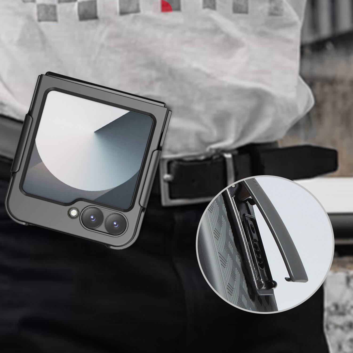 Alt View 14. SaharaCase - Venture Series Case with Belt Clip for Samsung Galaxy Z Flip6 - Scorpion Black.