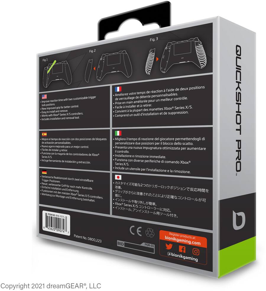 Bionik Xbox Series XS QuickShot Pro with Grips & Trigger Lock ...