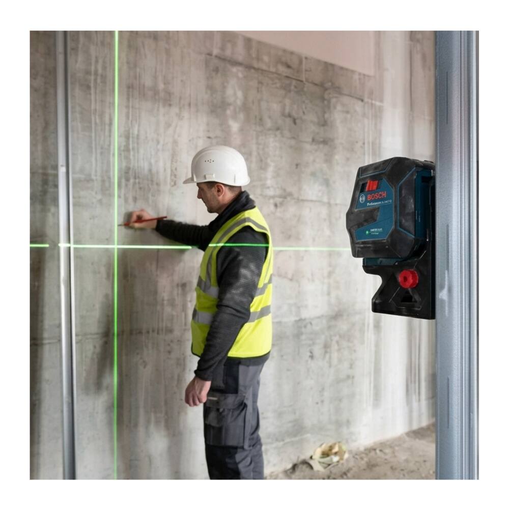 Left. Bosch - Bosch GCL165-42GL Green-Beam Self-Leveling Cross-Line Laser.