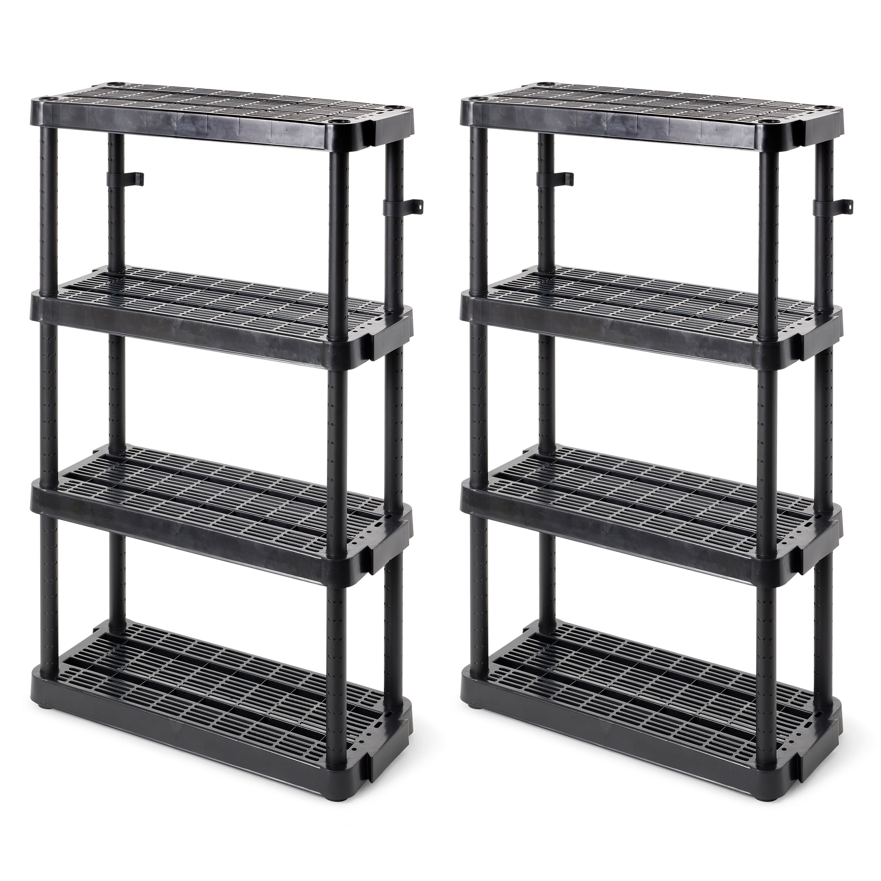 Gracious Living - 4 Shelf Adjustable Height Medium Duty Storage, (2 Pack) - Black