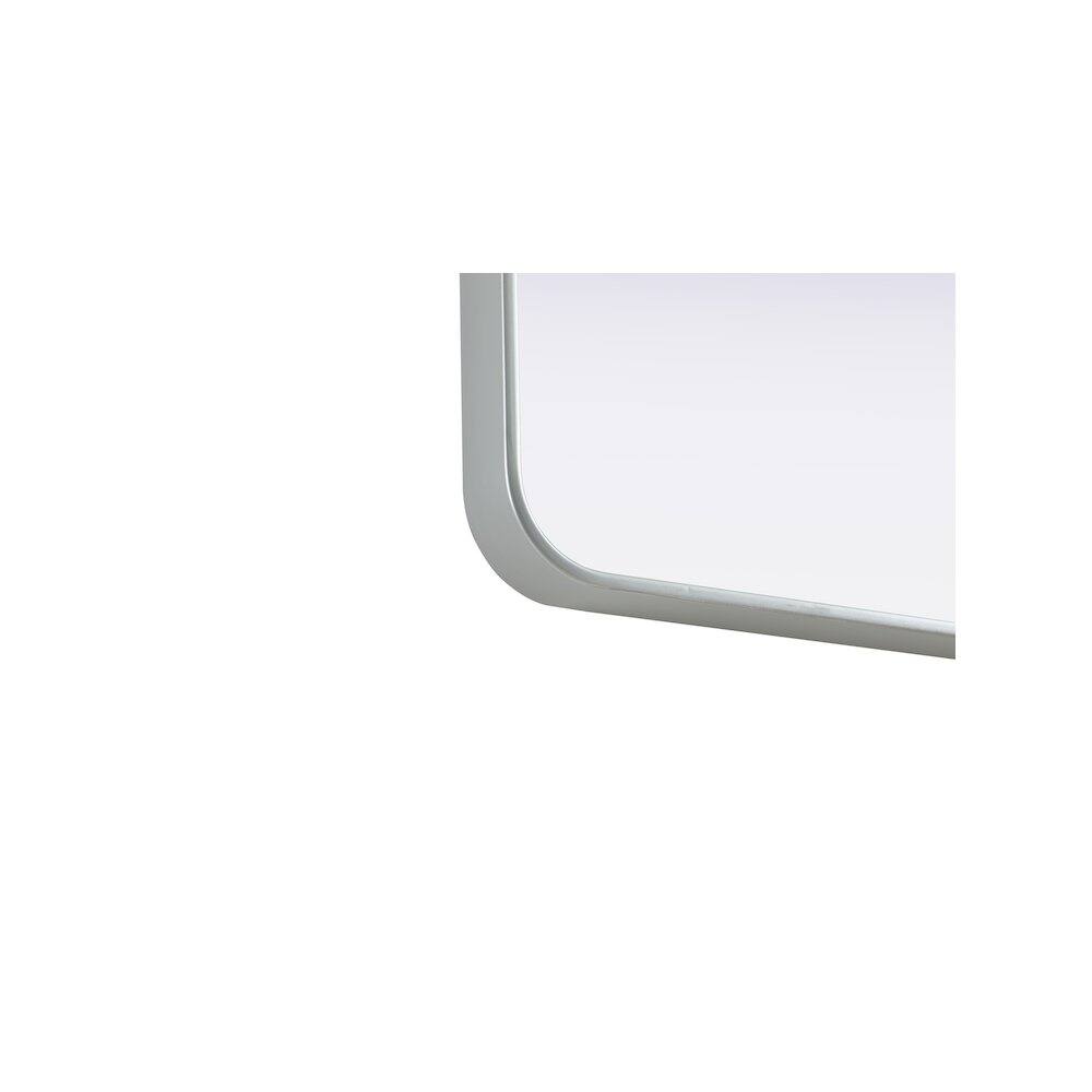 Left. Elegant Decor - Contour Metal Rectangle Mirror 24x32 in Silver - Silver.