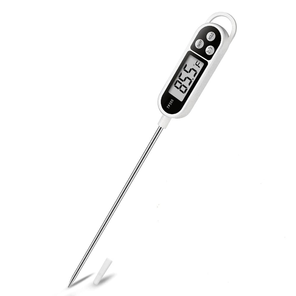 RTMB - Oil Deep Fry BBQ Grill Smoker Digital Instant Read Meat Thermometer - White