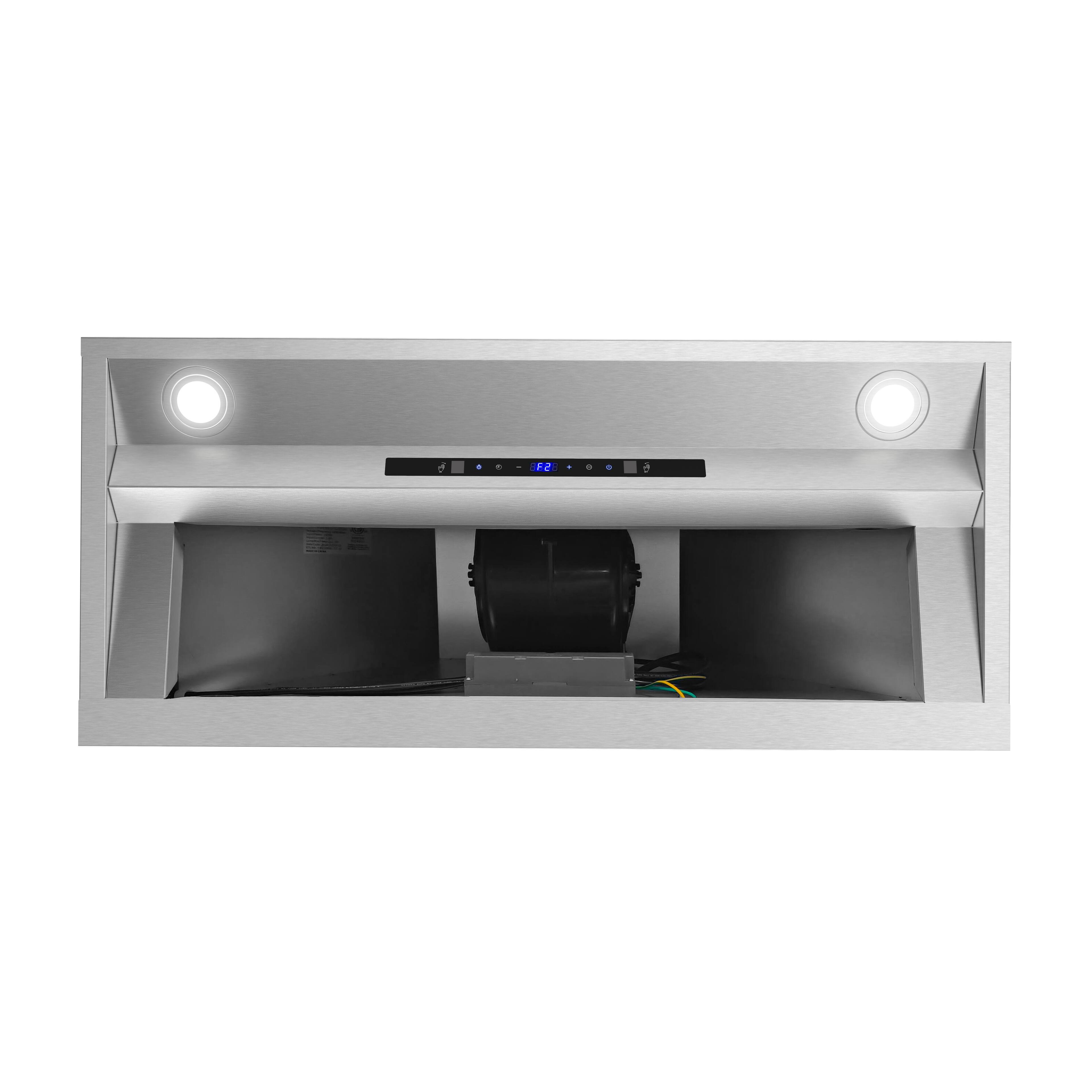 Alt View 10. Streamline - 34 in. Frascati Ducted Insert 350 CFM Range Hood, Baffle Filters, Touchpad Control, LED Lights - Brushed Stainless Steel.