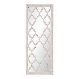 RYHNUYNE - 24 x 60 Inch Distressed Floor Mirror, Full Length Leaning Mirror, Fir Wood Frame, Bedroom and Bathroom - White