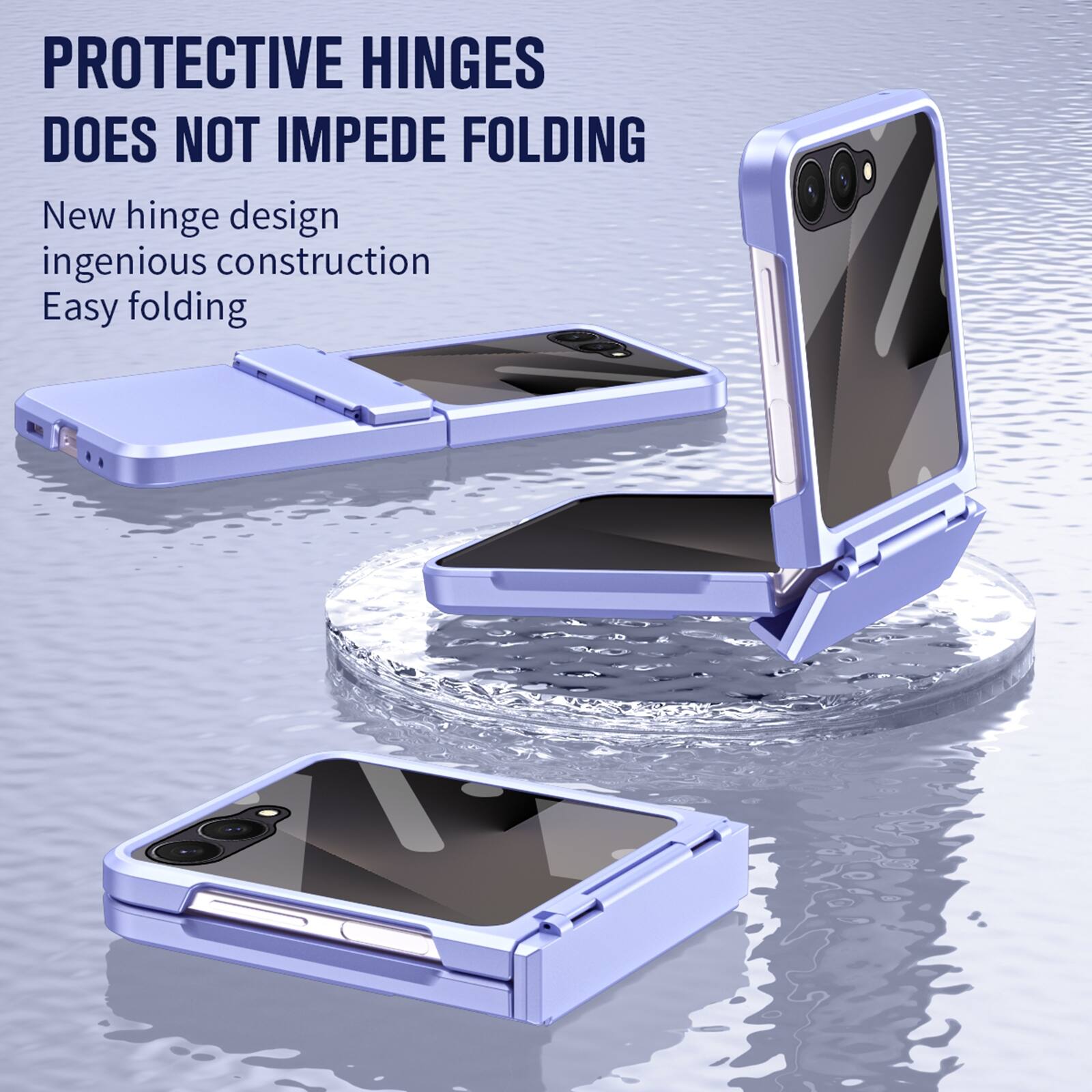 PROTECTIVE HINGES DOES NOT IMPEDE FOLDING

New hinge design
ingenious construction
Easy folding