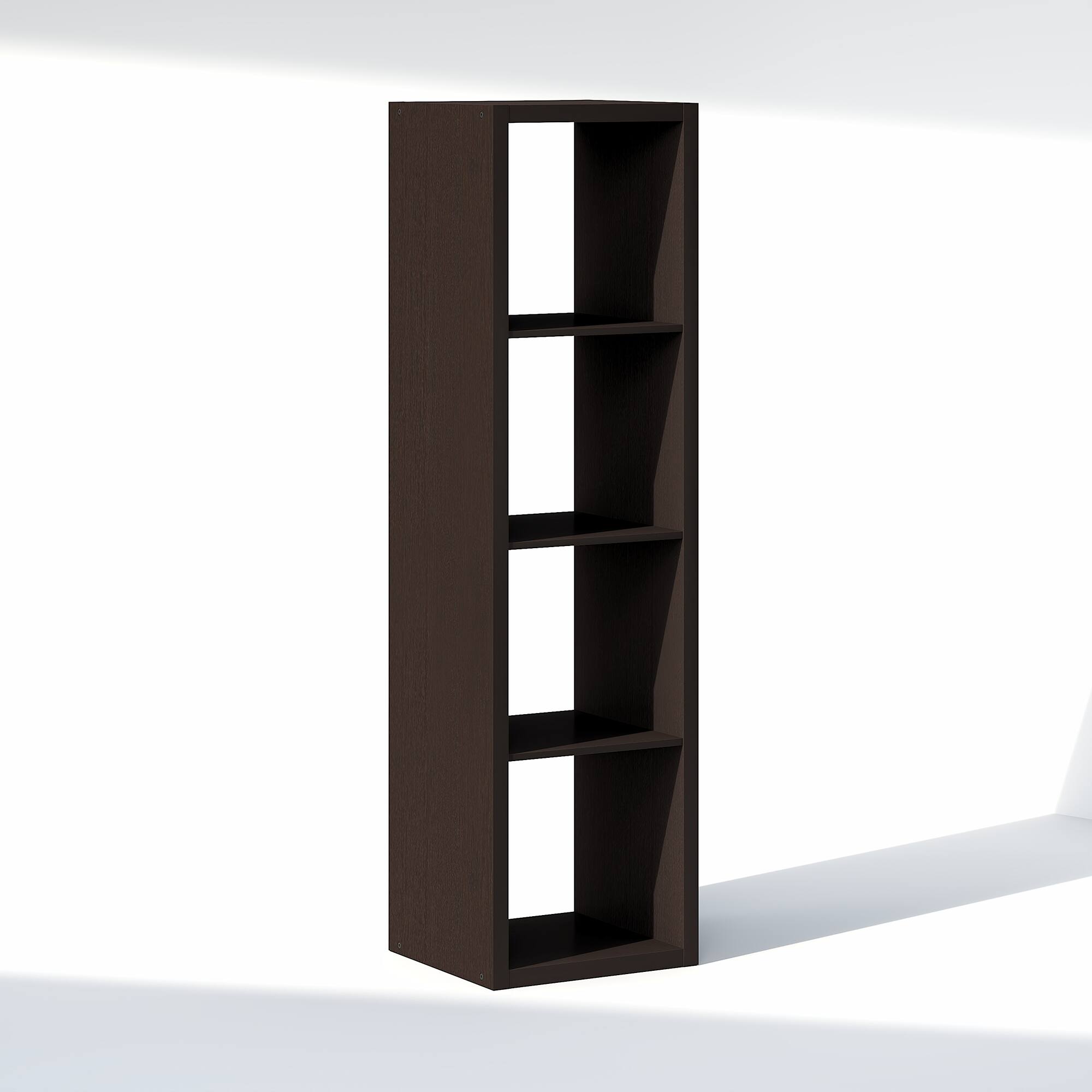 Alt View 4. Furinno - CUBIC Closet Organizers, 4-Cube Storage Organizer, Open Shelf, Extra Thick Frame, for Wardrobe, Bedroom, Living Room - Black Dark Oak.