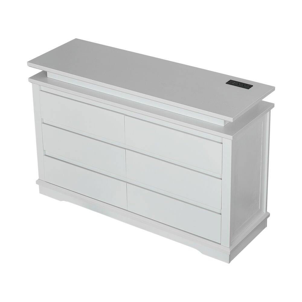 Alt View 1. Kadyn - Kadyn Wooden Console Table with LED Light, Entryway Table, Storage Table, Modern Style, White - White.