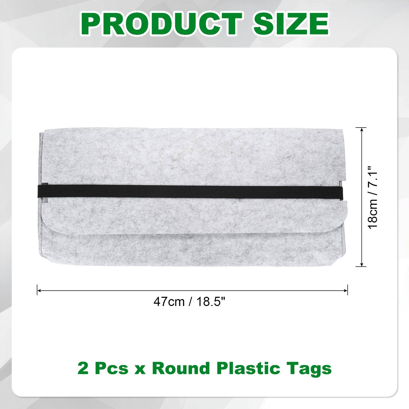PRODUCT SIZE

7.1" 18cm + 47cm / 18.5"

2 Pcs x Round Plastic Tags