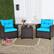 Alt View 1. Costway - 3PCS Patio Rattan Furniture Set Cushioned Conversation Set Sofa - Turquoise.