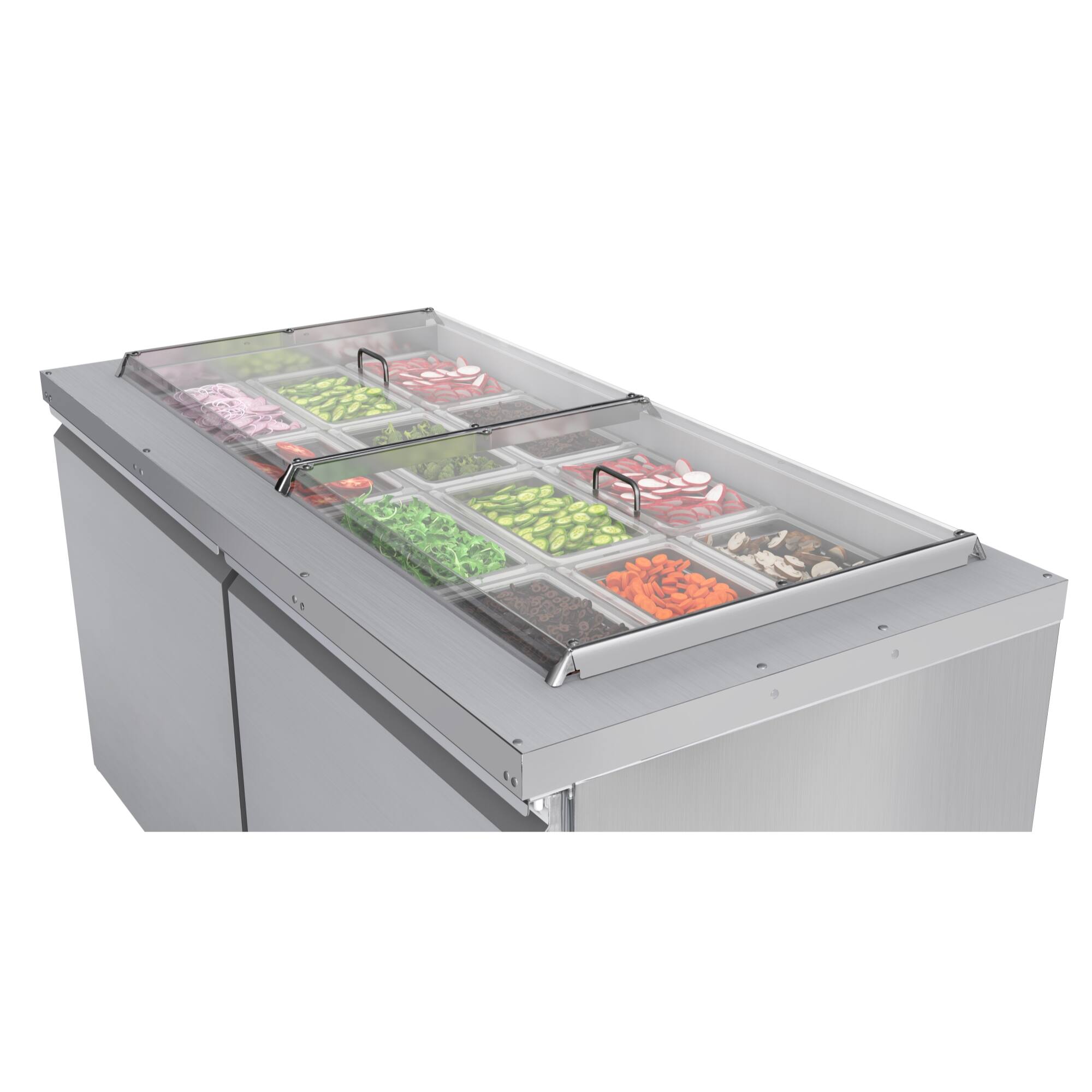 Back. Koolmore - 60 in.  Refrigerated Prep Station Cold Table, Stainless-Steel Refrigerator with 12-Pan (Not Included) Capacity - Stainless-Steel.