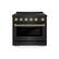 Front. ZLINE - 36 in. Wide 5 Elements Autograph 5.2 cu. ft. Paramount Freestanding Induction Range in Black Steel with Bronze Accents - Black Stainless Steel.