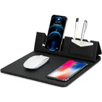 SaharaCase - Office Mouse Pad with Wireless Charging - Black - Front_Zoom