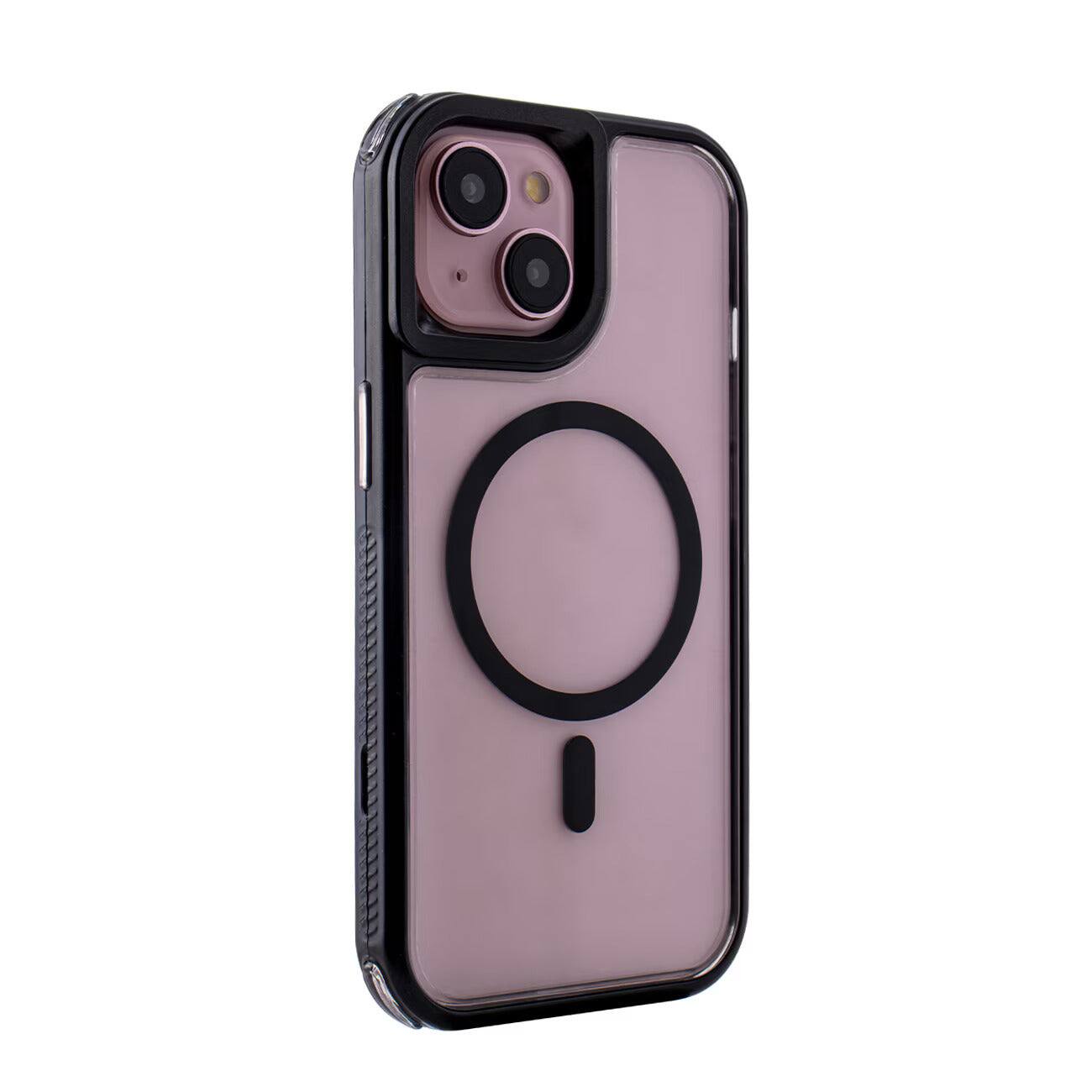 Reiko - Heavy Duty 3-In-1 Hybrid Shockproof Anti-Fall Protective Magnetic Case For Iphone 15 In - Black