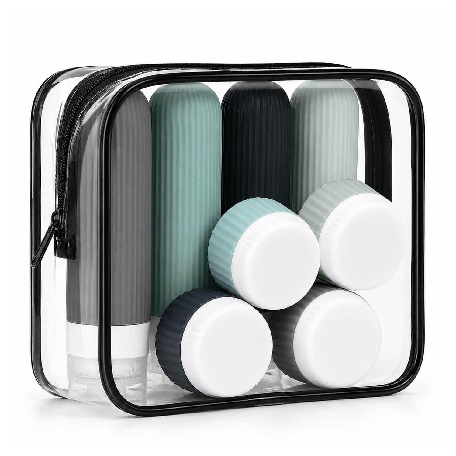 Garnen - 8PC Travel Bottles for Toiletries, TSA Travel Size Toiletry Bag Silicone Travel Containers Refillable Shampoo Bottle - Multicolored
