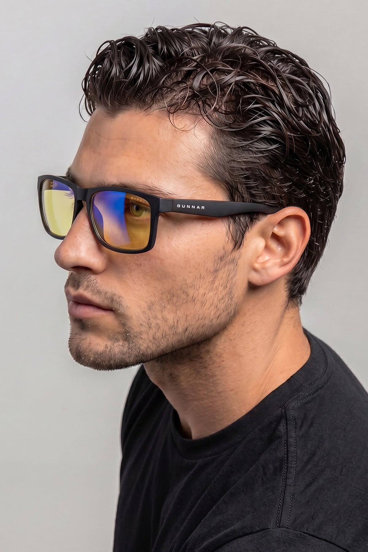 Back. GUNNAR - GUNNAR Gaming Glasses  -  Intercept, Onyx, Clear Neutral Lens - Blue Light Blocking, For Cross Room Veiwing - Onyx.