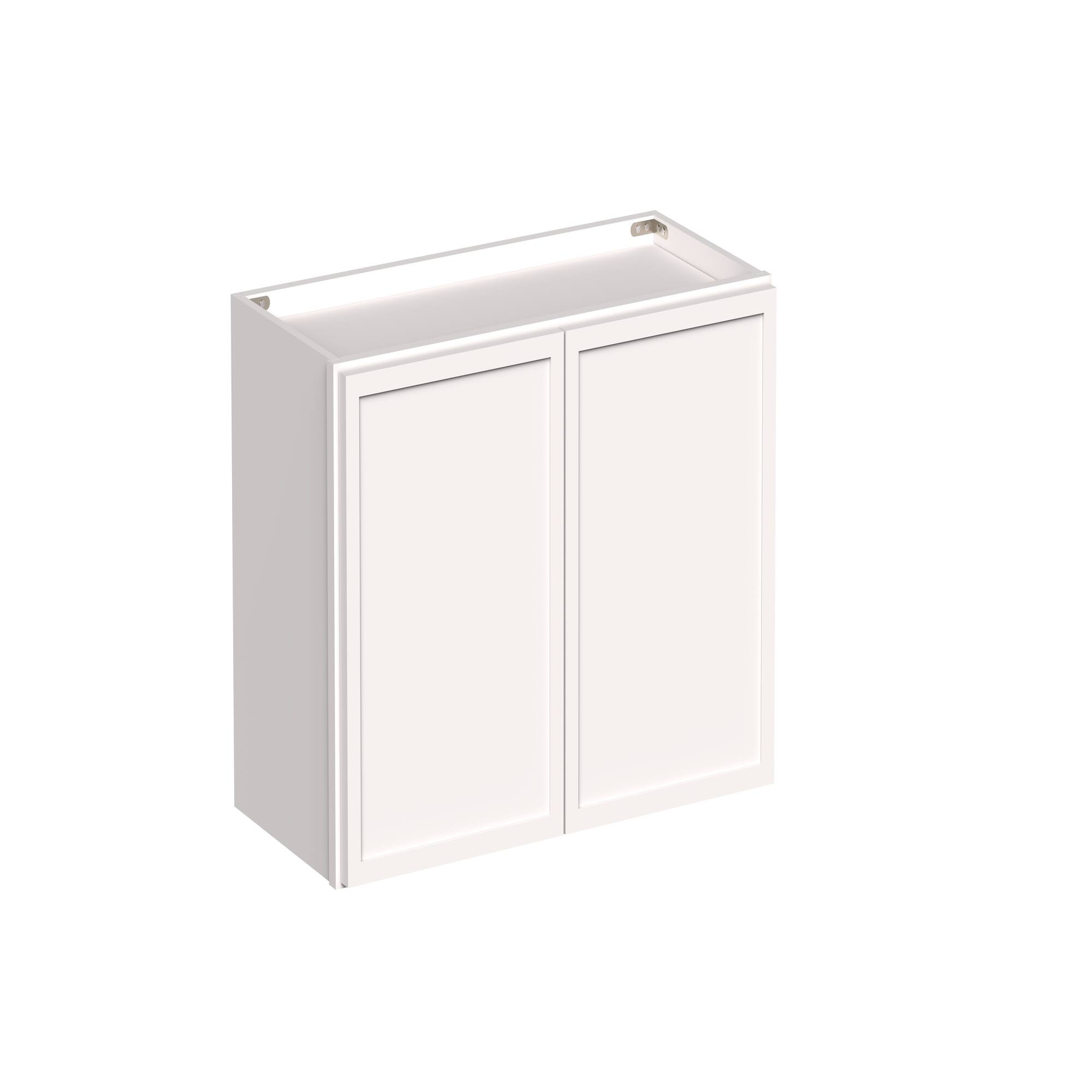 Angle. Boyel Living - 27-in W x 18-in H x 12-in D Slim Shaker RTA Kitchen Wall Cabinet with Soft-Close - Snow White.
