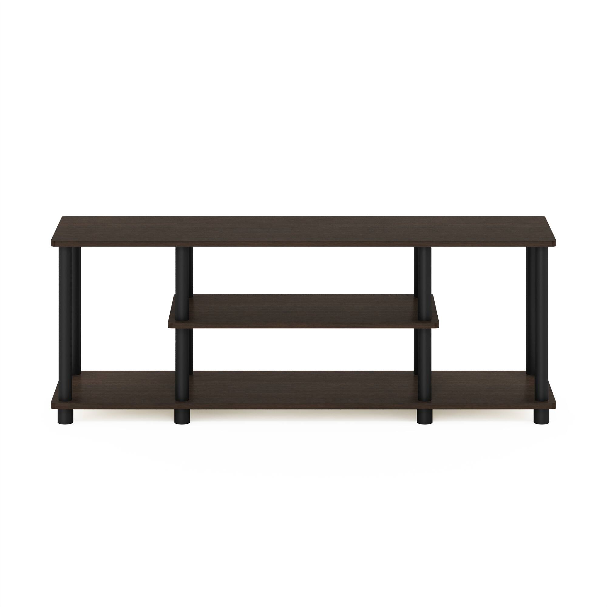 Alt View 2. Furinno - Turn-N-Tube No Tools 3D 3-Tier Entertainment TV Stands - Dark Brown/Black.