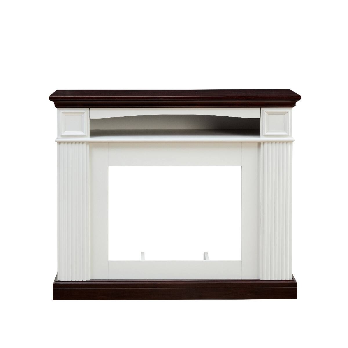Alt View 8. Loheer - Loheer Freestanding Electric Fireplace with Mantel 23 Inch Insert Cherry White MDF - Cherry, White.