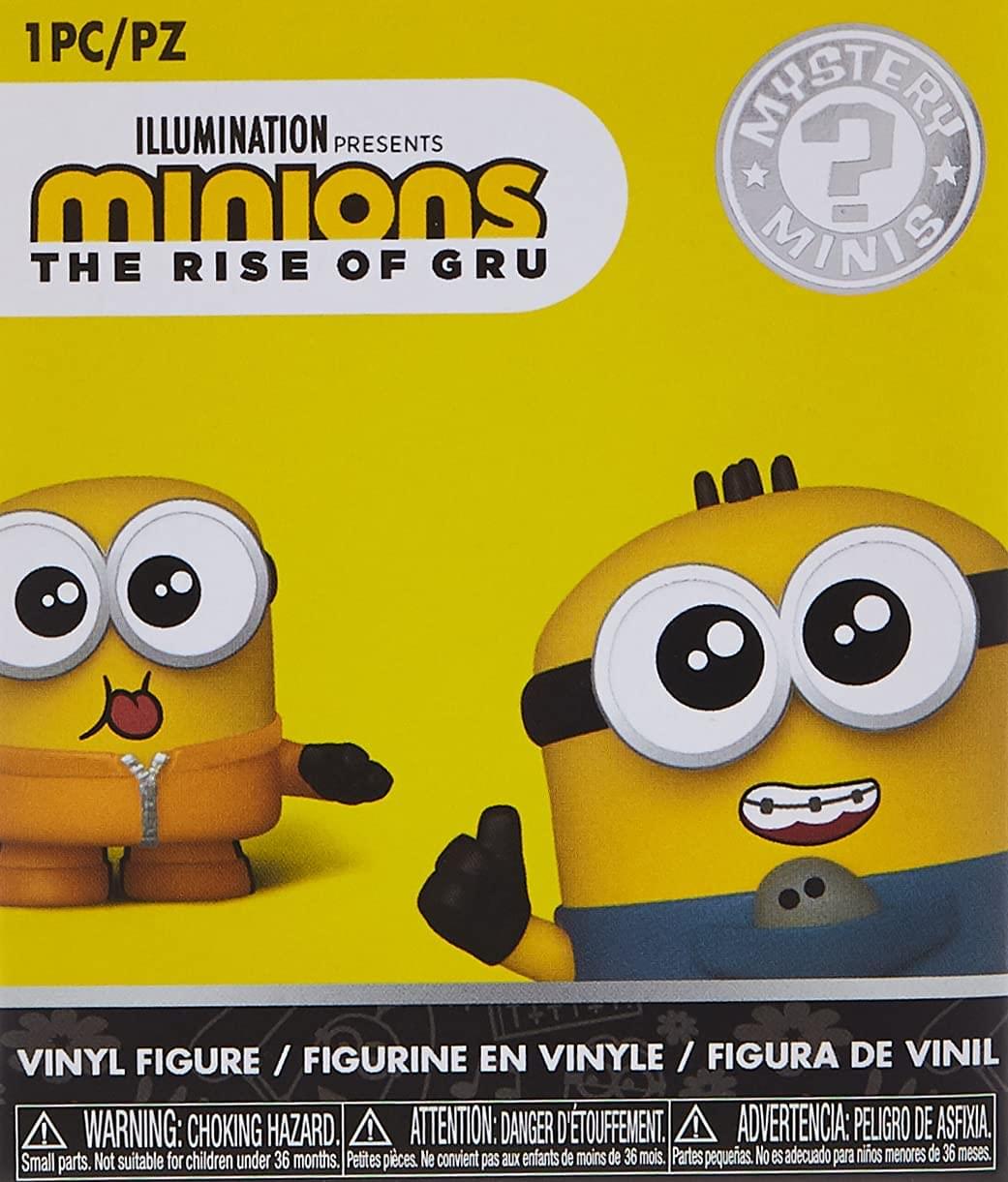 1PC/PZ

ILLUMINATION PRESENTS MINIONS THE RISE OF GRU

MYSTERY MINIS

VINYL FIGURE / FIGURINE EN VINYLE / FIGURA DE VINIL

WARNING: CHOKING HAZARD. Small parts. Not suitable for children under 36 months.

ATTENTION: DANGER D'ÉTOUFFEMENT. Petites pièces. Ne convient pas aux enfants de moins de 36 mois.

ADVERTENCIA: PELIGRO DE ASFIXIA. Partes pequeñas. No es adecuado para niños menores de 36 meses.
