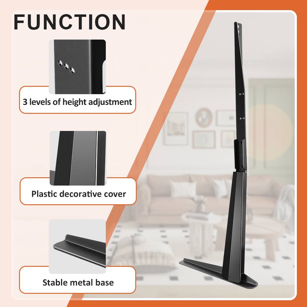 FUNCTION

- 3 levels of height adjustment
- Plastic decorative cover
- Stable metal base