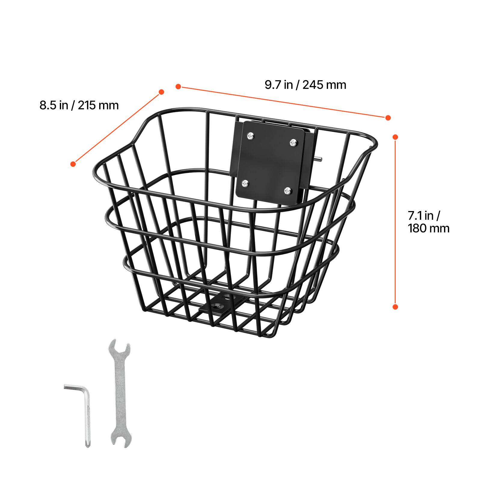 8.5 in / 215 mm  
9.7 in / 245 mm  
7.1 in / 180 mm