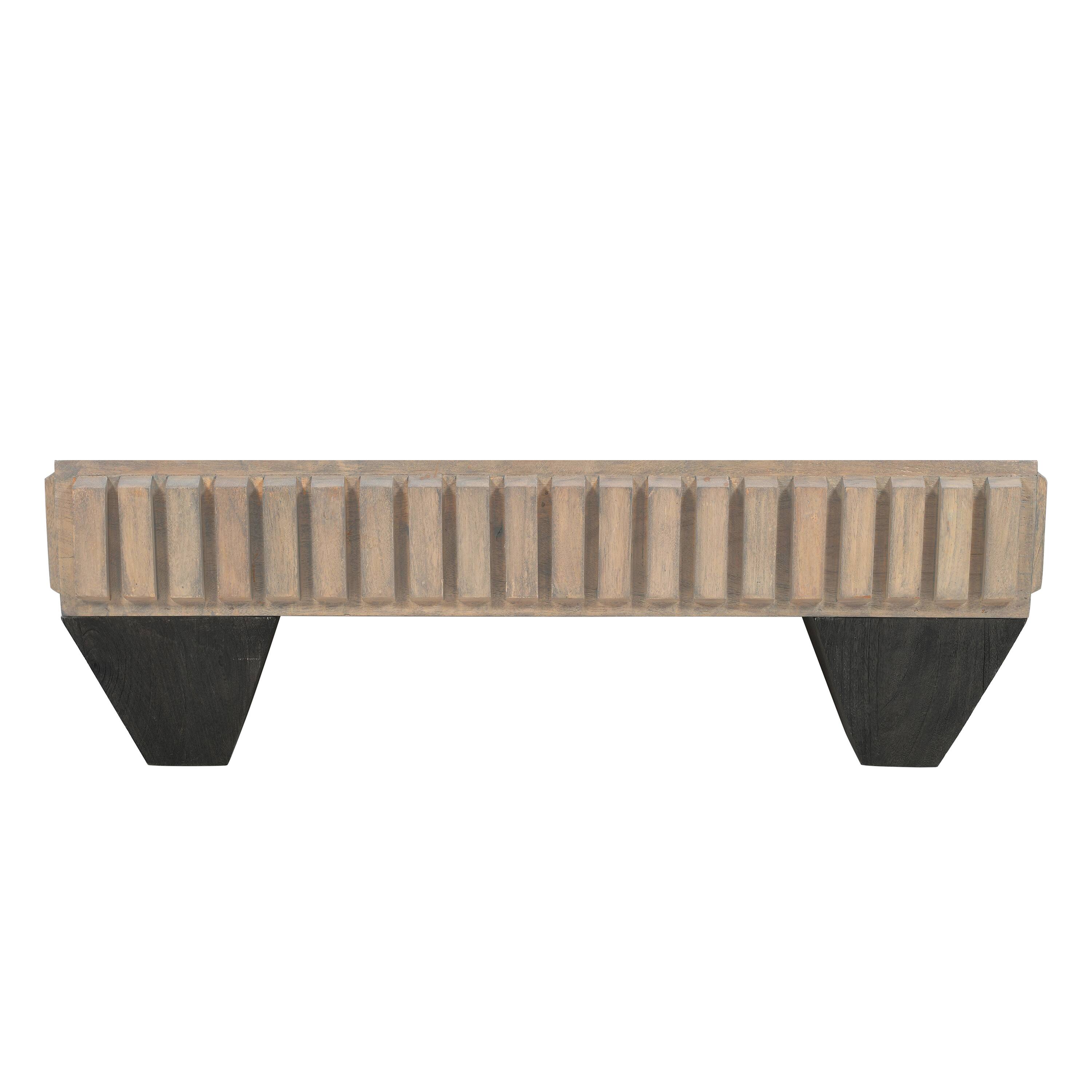 Alt View 4. Manhattan Lane - Tokyo Inspired 36 Inch Square Mango Wood Coffee Table-Handcrafted with Elegant Sandblasted Gray Finish and Tapered Legs - Gray.