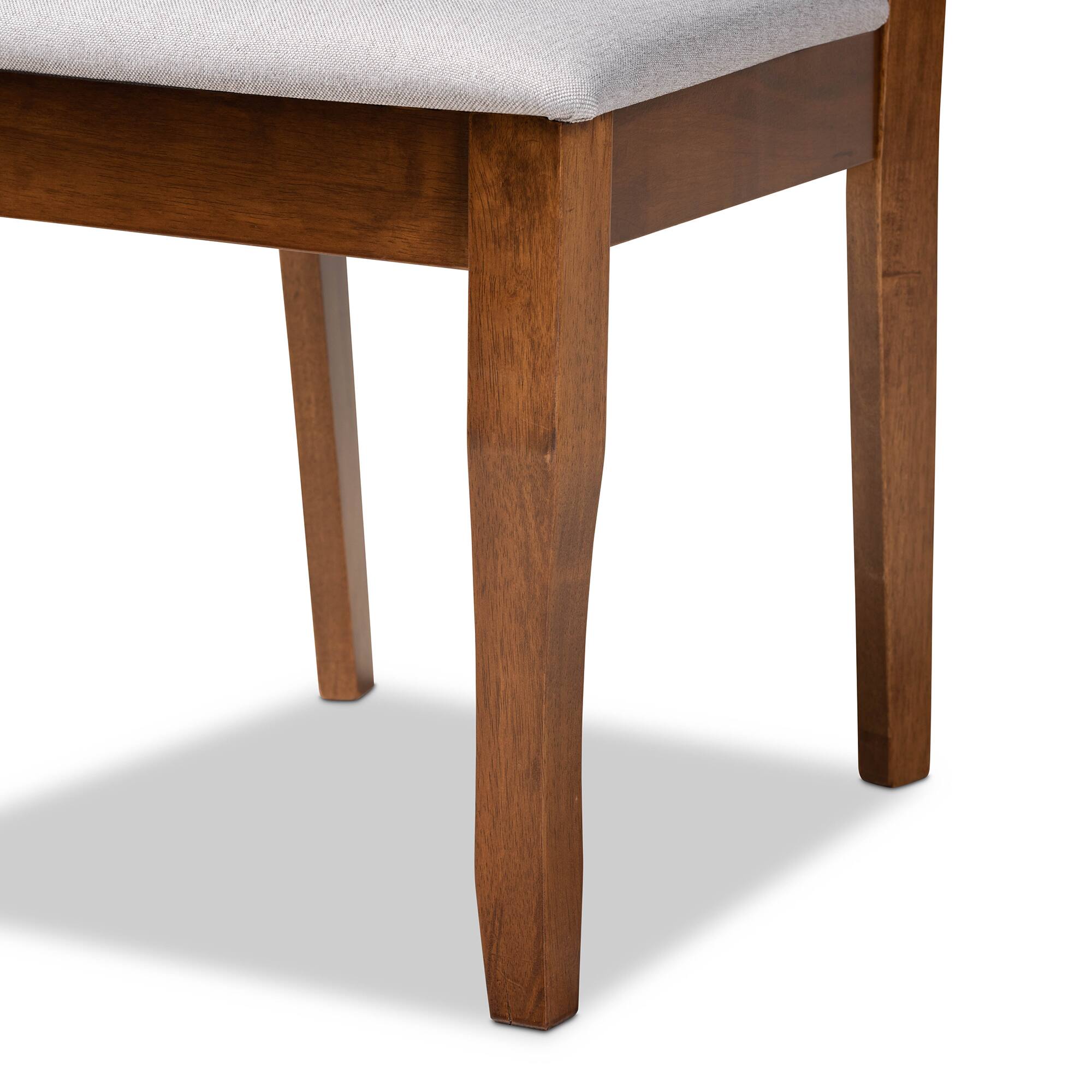 Alt View 1. Baxton Studio - Verner Modern and Contemporary Fabric Upholstered Walnut Finished Wood 2-Piece Dining Chair Set - Grey/walnut brown.