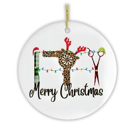 OrnamentallyYou - Hairdresser Plaid Merry Christmas Ornament Circle Version - Multi-colored