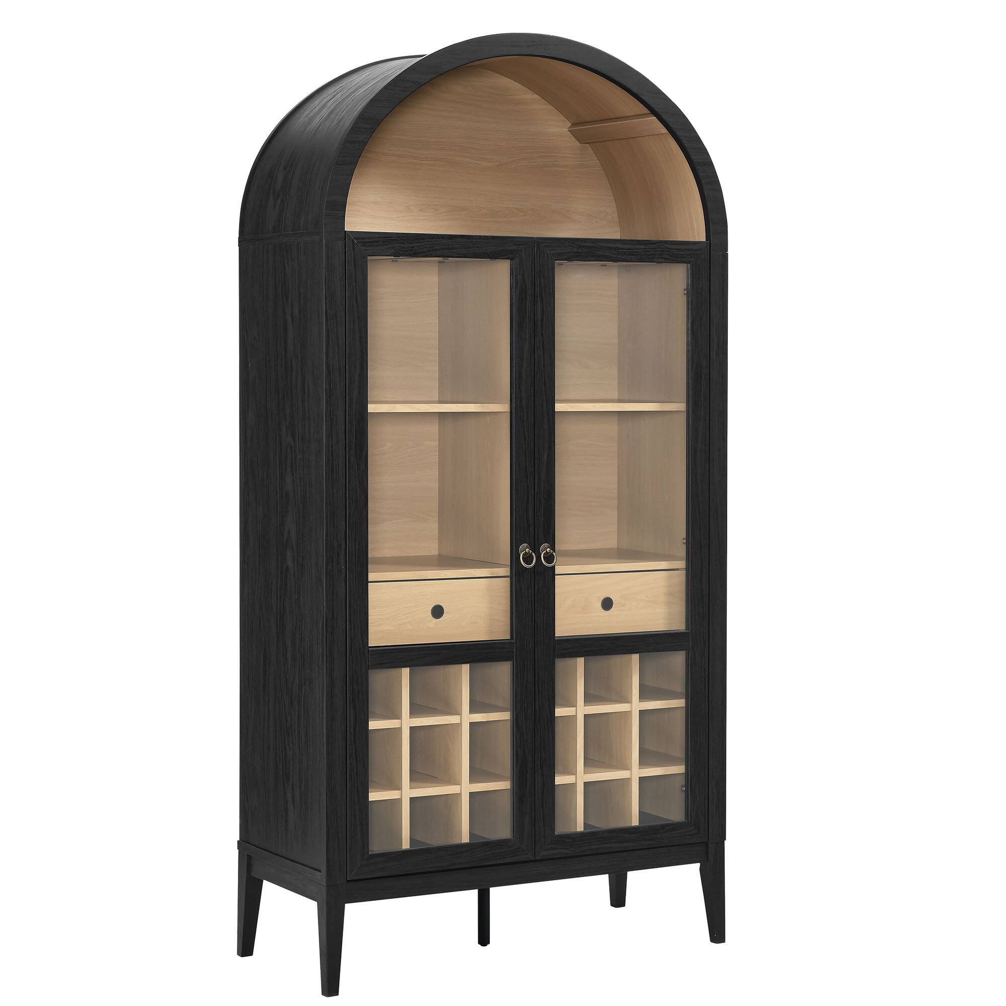 Angle. Modway - Nolan Arched Bar Cabinet by Modway - Black Oak.