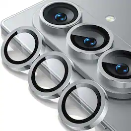 Dteck - for Samsung Galaxy Z Fold 8 Ultra Camera Lens Cover, Individual Anti Scratch Metal Ring Tempered Glass Camera Lens Cover - Silver