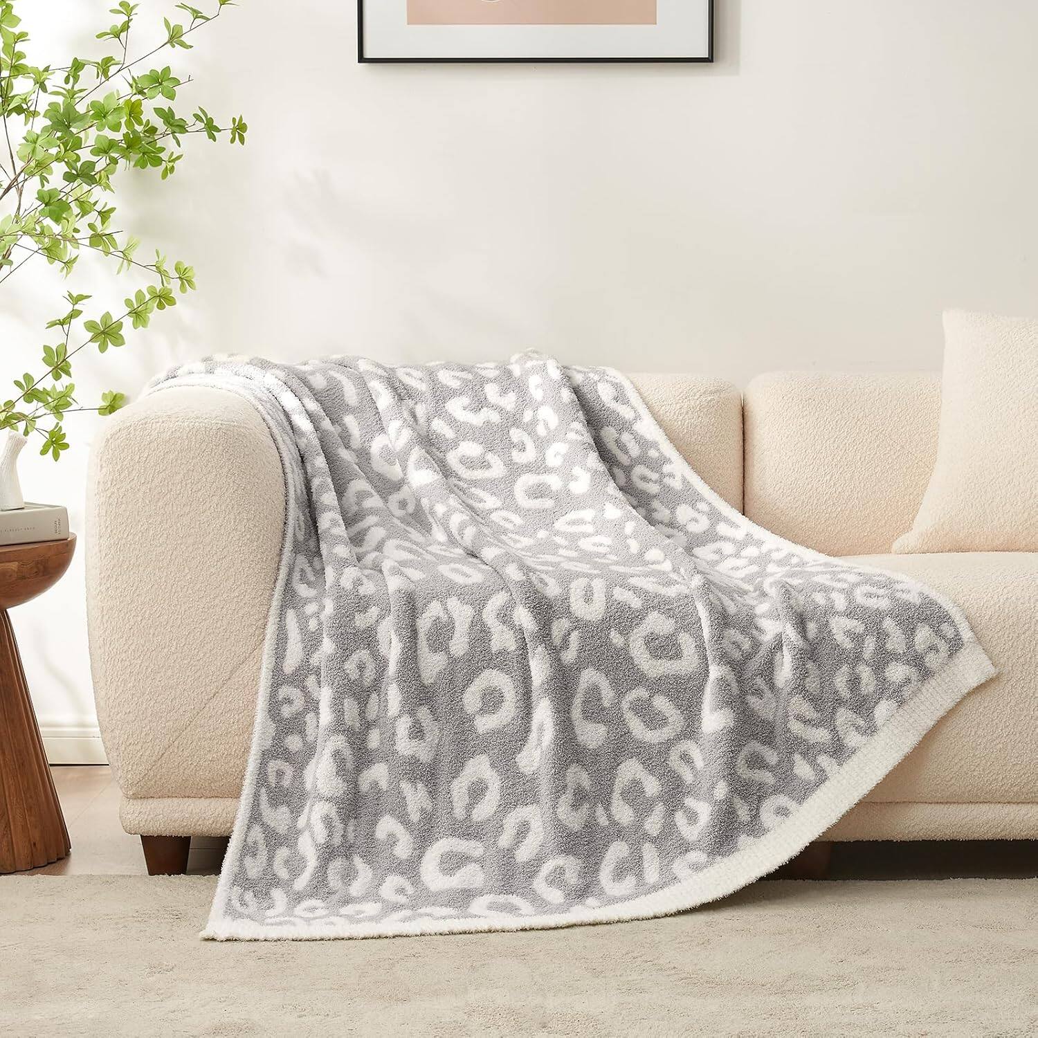 Alt View 1. blue - Paaaawaters Snuggle Sac Leopard Throw Blanket for Couch Bed Sofa inches, Reversible Grey Leopard Blanket Ultra - color:LeopardBeige+size:Queen(90"x90").