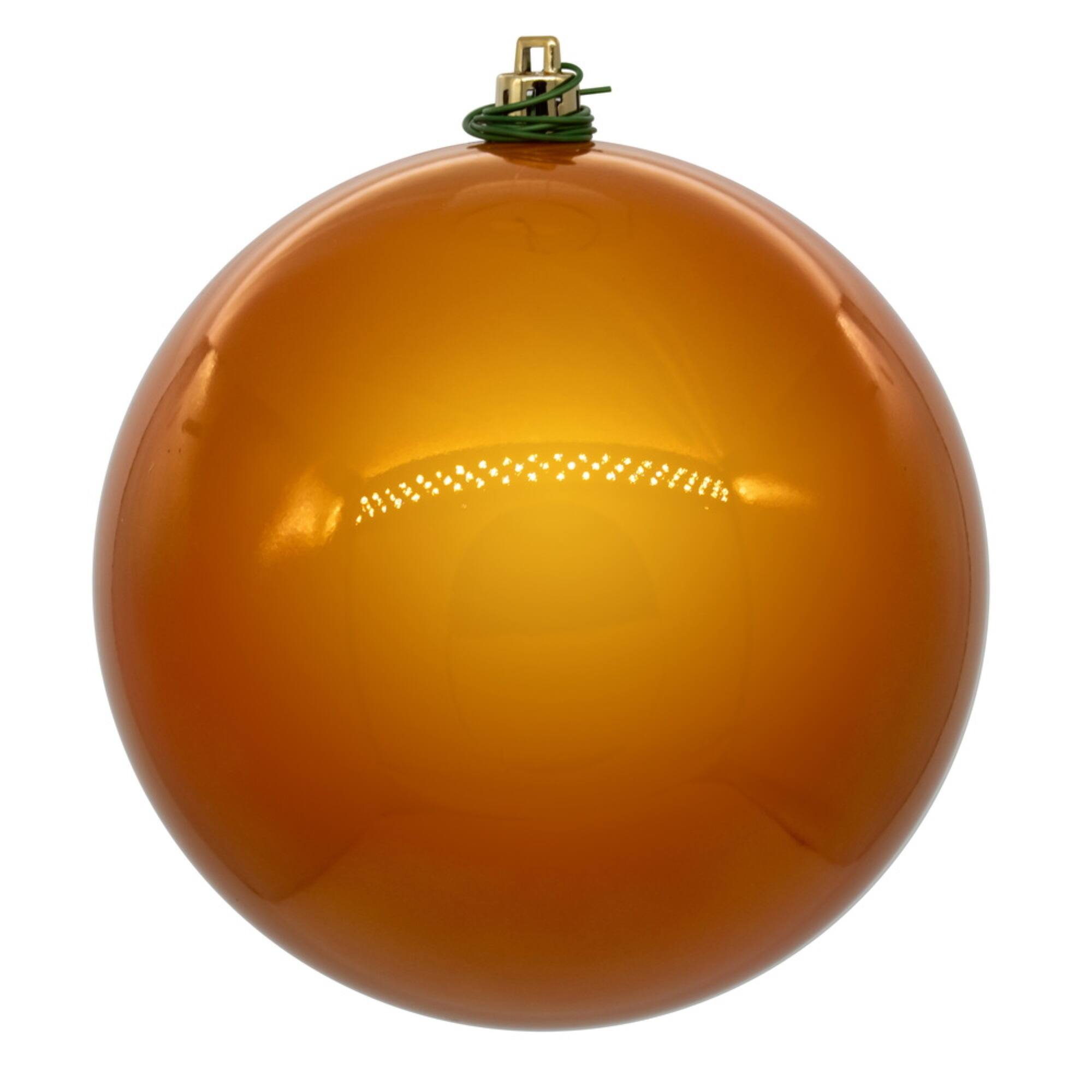 Front. Vickerman - Vickerman 8" Antique Gold Pearl UV Drilled Ball Ornament 1 per Bag - Antique Gold.