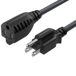 Sanoxy - 2ft Outlet Saver Power Extension Cord (NEMA 5-15P to NEMA 5-15R) - Black