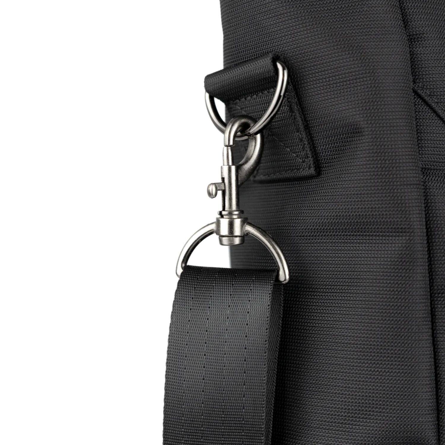 Alt View 2. PKG - Parkdale Mesenger Tote Bag - Black.