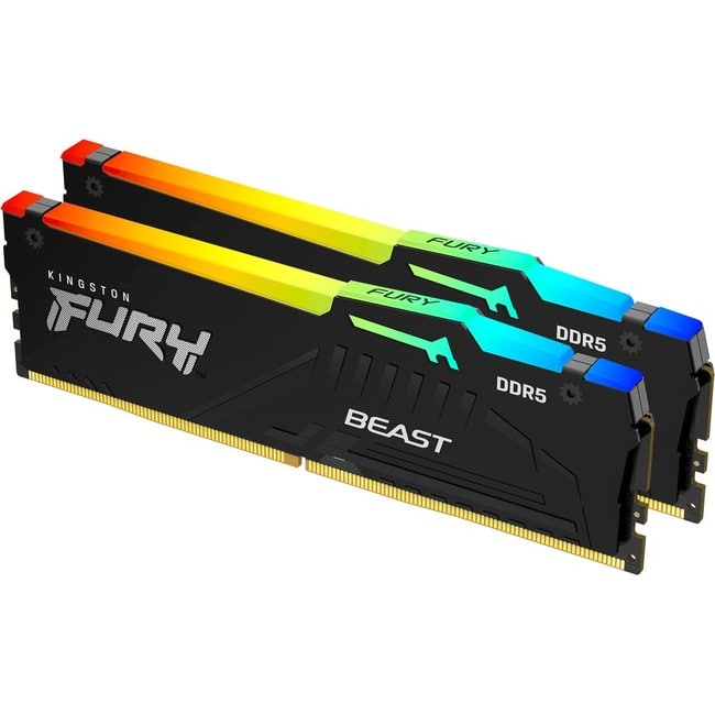 Kingston - FURY Beast 64GB (2 x 32GB) DDR5 SDRAM Memory Kit - For Desktop PC, Motherboard - 64 GB (2 x 32GB) - Unknown