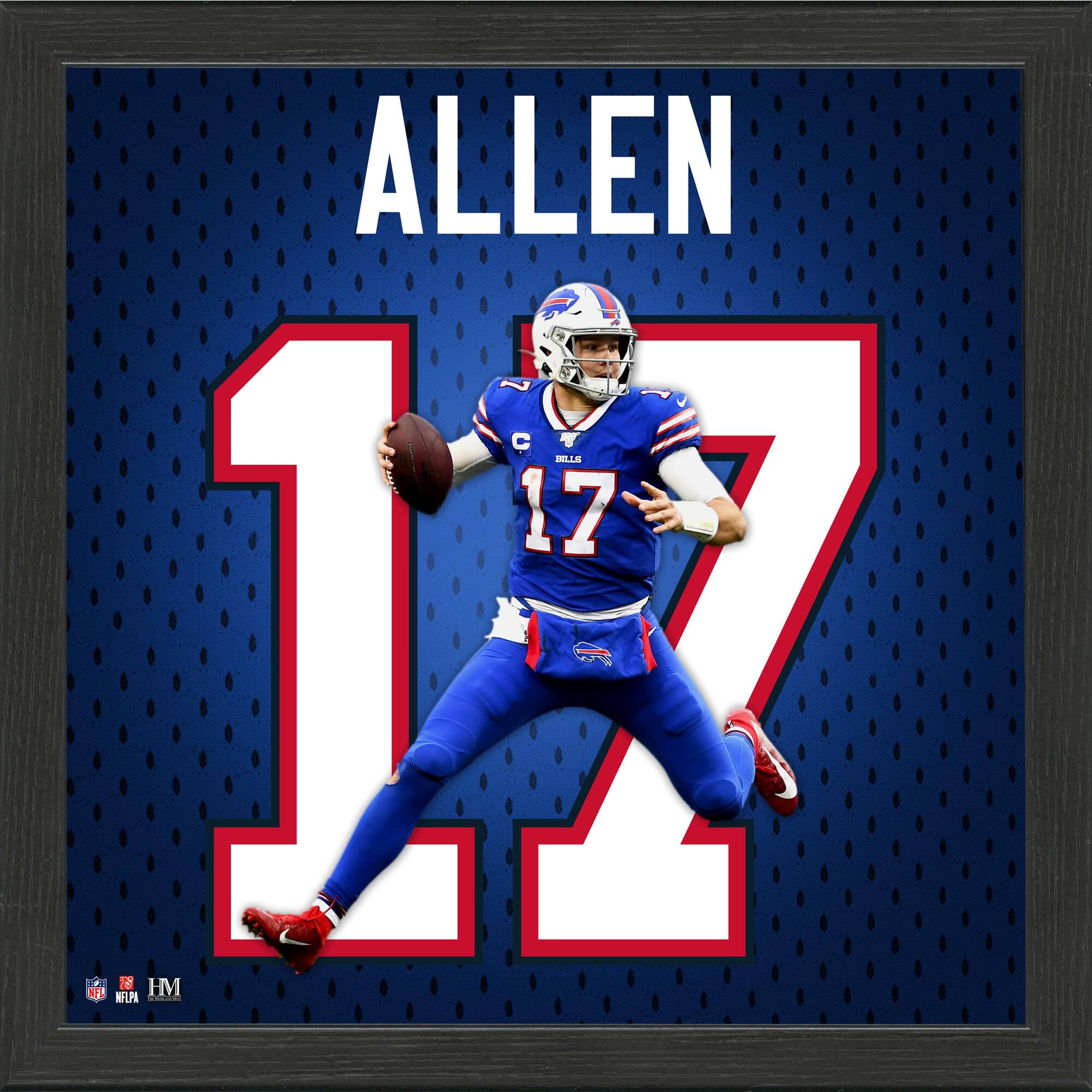 Highland Mint - Josh Allen Buffalo Bills 13'' x 13'' Jersey Number Frame - Multicolor
